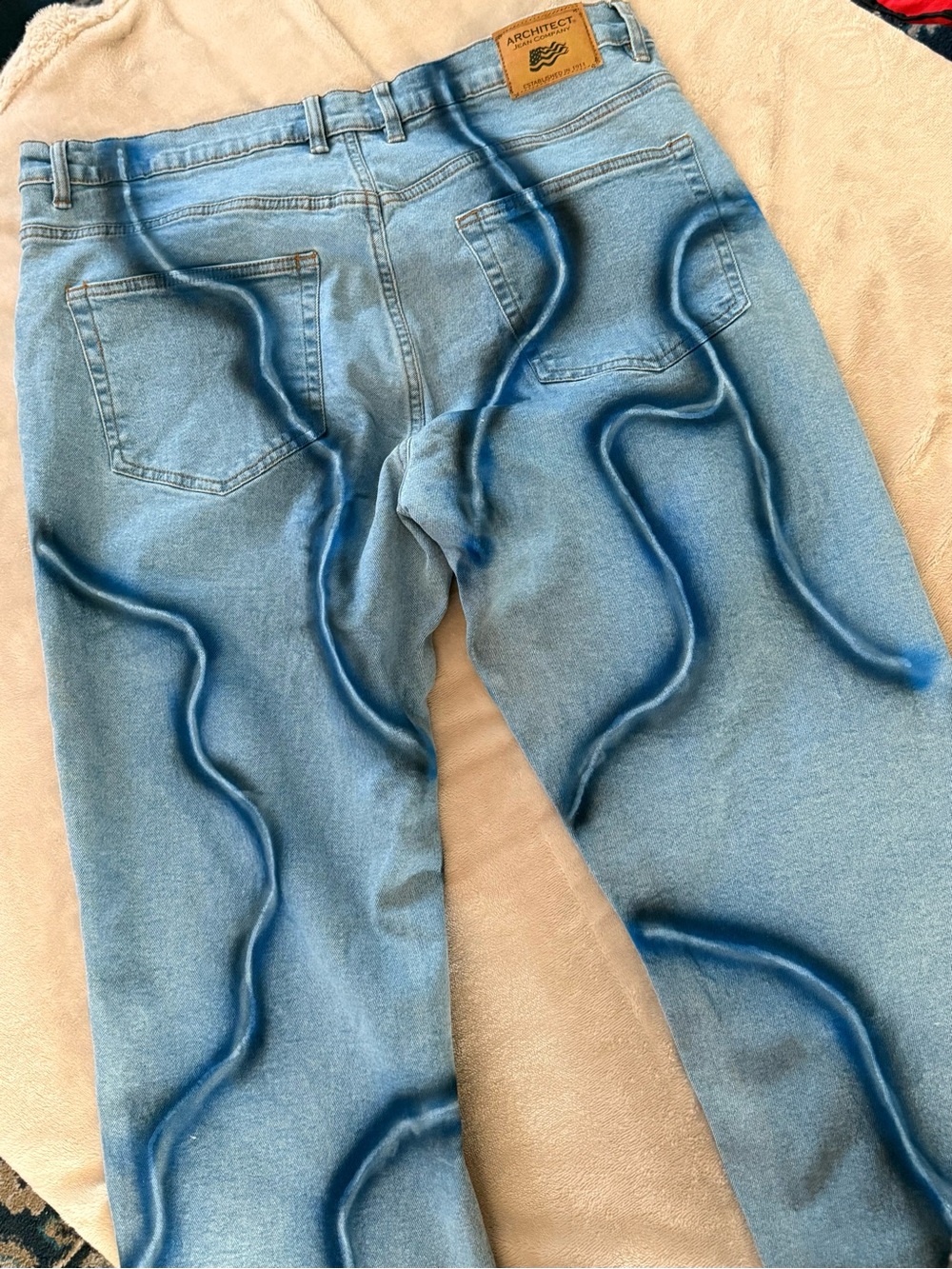 Architect Light Blue Men's Relaxed Jeans - Picture 4 of 5